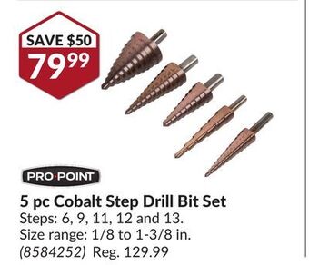 Princess Auto 5 pc cobalt step drill bit set offer