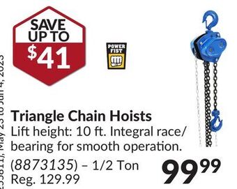 Princess Auto Triangle chain hoists offer