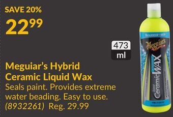 Princess Auto Meguiar's hybrid ceramic liquid wax seals offer