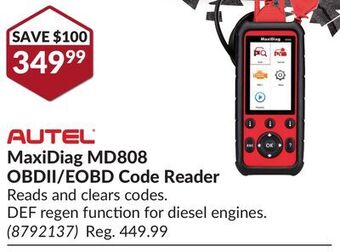 Princess Auto Maxidiag md808 obdii/eobd code reader offer