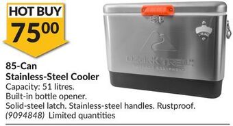 Princess Auto 85-can stainless-steel cooler offer