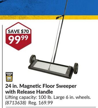 Princess Auto 24 in. magnetic floor sweeper with release offer