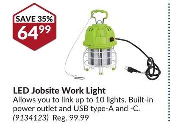 Princess Auto Led jobsite work light offer