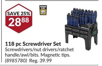 Princess Auto 118 pc screwdriver set offer