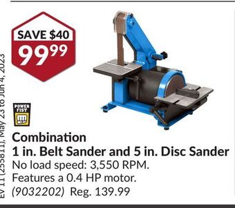 Princess Auto Combination 1 in. belt sander and 5 in. disc sander offer