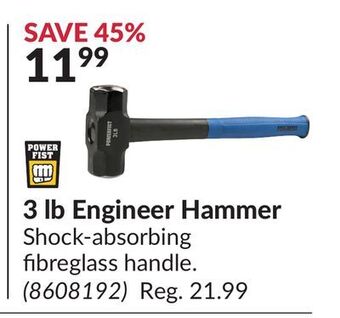 Princess Auto 3 lb engineer hammer offer