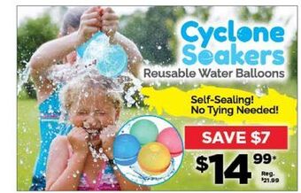 Showcase Cyclone soakers reusable water balloons offer