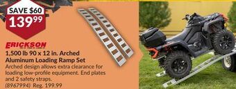 Princess Auto 1,500 lb 90 x 12 in. arched aluminum loading ramp set offer