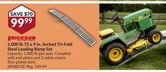 Princess Auto 1,000 lb 72 x 9 in. arched tri-fold steel loading ramp set offer