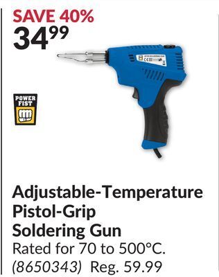 Princess Auto Adjustable-temperature pistol-grip soldering gun offer