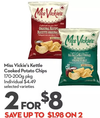 Longo's Miss vickie's kettle cooked potato chips offer