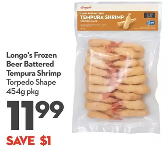 Longo's Longo's frozen beer battered tempura shrimp offer
