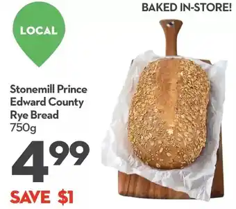 Longo's Stonemill prince edward country rye bread offer