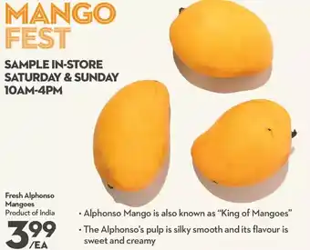 Longo's Fresh alphonso mangoes offer