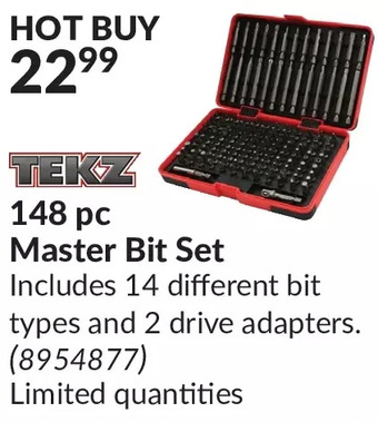 Princess Auto Tekz 148 pc master bit set offer