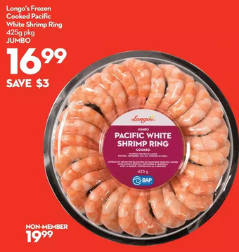 Longo's Longo's frozen cooked pacific white shrimp ring offer