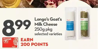 Longo's Longo's goat's milk cheese offer