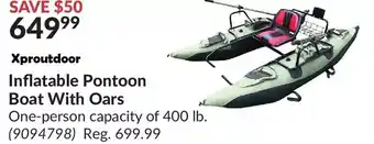 Princess Auto Xproutdoor inflatable pontoon boat with oars offer