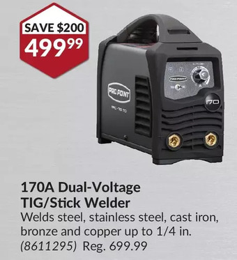 Princess Auto Pro-point 170a dual-voltage tig/stick welder offer