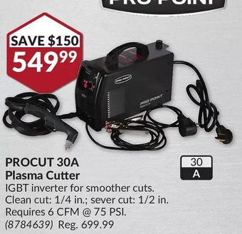 Princess Auto Pro-point procut 30a plasma cutter offer