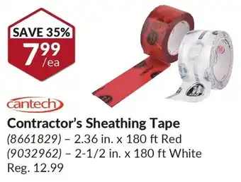 Princess Auto Cantech Contractor's Sheathing Tape 2.36 in x 180 ft Red offer