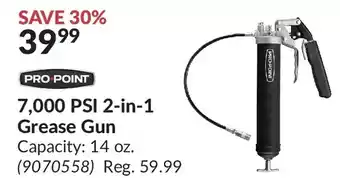 Princess Auto Pro•point 7,000 psi 2-in-1 grease gun offer