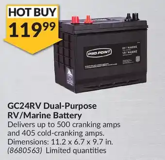 Princess Auto Pro-point gc24rv dual-purpose rv/marine battery offer