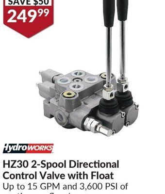Princess Auto Hydroworks hz30 2-spool directional control valve with float offer
