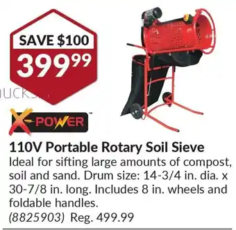 Princess Auto X-POWER 110V Portable Rotary Soil Sieve Ideal for sifting large amounts of compost, soil and sand. offer