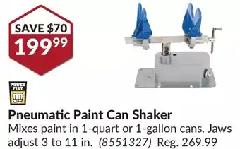 Princess Auto Power fist pnuematic paint can shaker offer