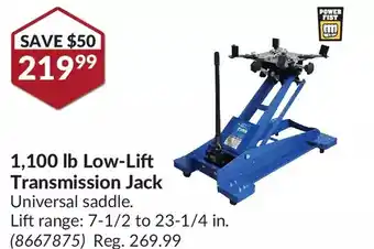 Princess Auto Power fist 1,100 lb low-lift transmission jack offer