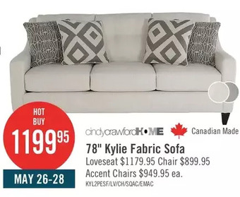 The Brick Kylie linen-look fabric sofa - zeus pearl offer