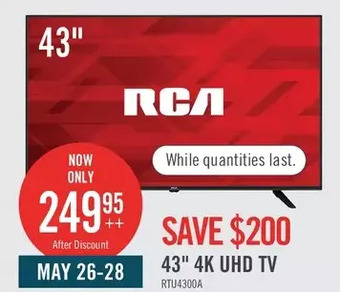 The Brick Rca 43 4k uhd led television - rtu4300 offer