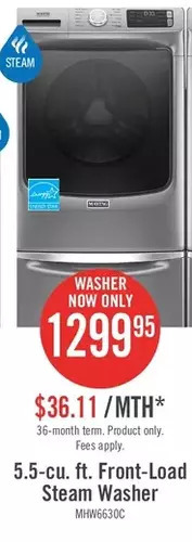 The Brick Maytag 5.5 cu. ft. front-load washer with extra power - mhw6630hc offer
