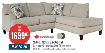 The Brick Nofia 2-piece chenille right-facing sectional - linen offer