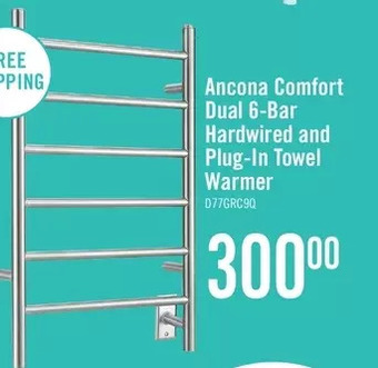 The Brick Ancona comfort dual 6-bar hardwired and plug-in towel warmer - an-5307 offer