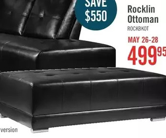 The Brick Rocklin leather-look fabric ottoman - black offer