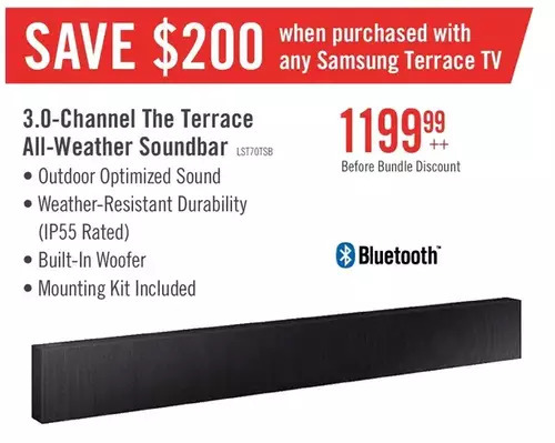 The Brick Samsung 3.0-channel the terrace all-weather soundbar - hw-lst70t/zc offer