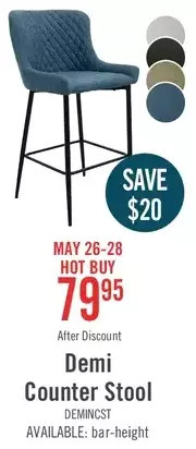 The Brick Demi counter-height stool - navy offer