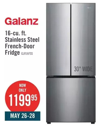 The Brick Galanz 16 cu. ft. french-door refrigerator - glr16fs2m08 offer