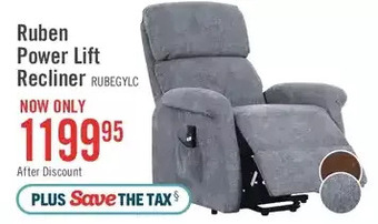 The Brick Ruben chenille power lift reclining chair - grey offer