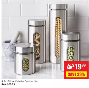 Kitchen Stuff Plus 4 pc. ellipse cylinder canister set offer