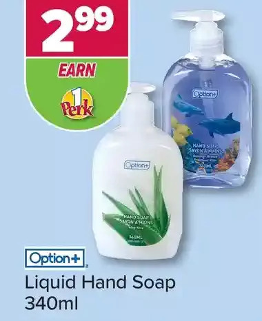 PharmaChoice Option+ liquid hand soap offer