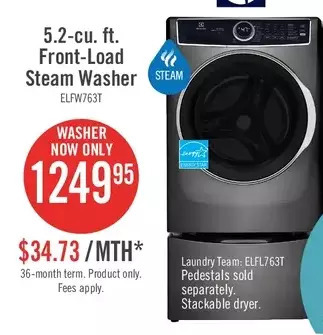 The Brick Electrolux 5.2 cu. ft. front-load washer - elfw7637at offer