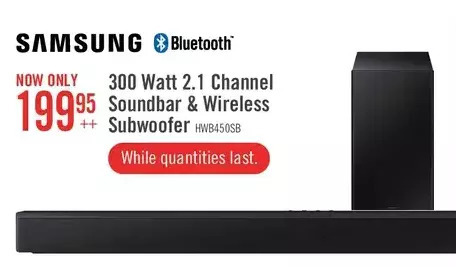 The Brick Samsung 300 w 2.1-channel soundbar with wireless subwoofer - hw-b450/zc offer