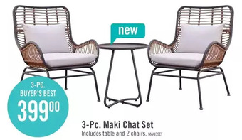 The Brick Maki 3-piece patio dining set offer