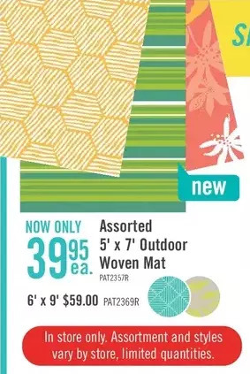 The Brick 5' x 7' outdoor woven mat offer