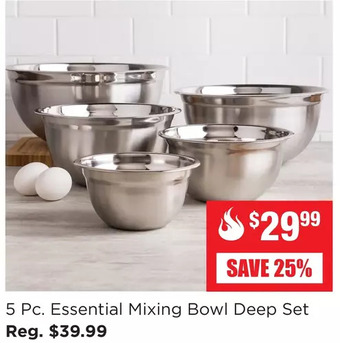 Kitchen Stuff Plus 5 pc. essential mixing bowl deep set offer