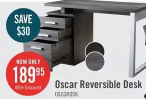 The Brick Oscar reversible desk - distressed grey offer