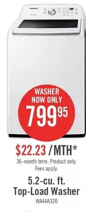 The Brick Samsung 5 cu. ft. top-load washer - wa44a3205aw/a4 offer